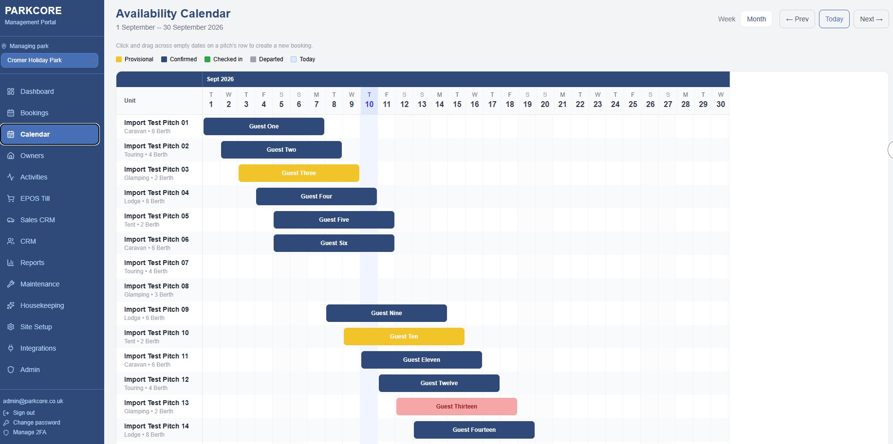 Example Calendar